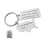 Long Distance Relationship Gift Keychain i Love You More Than The Miles Between us Keychain Going Away Gift Keychain for Girls Keychain for Bike Bike Keychain Gifts for Boyfriend