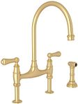 Rohl U.4719L-SEG-2 Perrin & Rowe Kitchen Sink Faucets, Satin English Gold