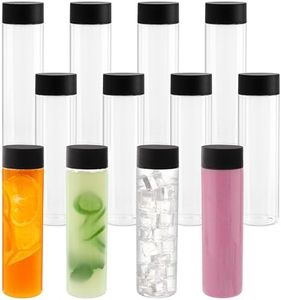 BELLE VOUS Set de Botellas de Plastico Transparente - 12x Botella Reutilizable de 500 ml con Tapa Antimanipulación - Recipientes Sensoriales para Bebidas Zumo Líquidos y Sólidos