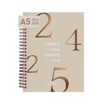 Riley's Planner 2024-2025 Academic Year, 18-Month Floating Weekly Planner - Modern Weekly & Monthly Agenda Planner, Soft-Touch Cover, Notes Pages, Twin-Wire Binding (21 x 15 cm, Beige)