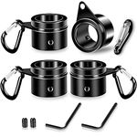 REERON 1" Flag Pole Rings Clips 360° Rotating Flagpole Swivels Clips Flag Mounting Rings - Aluminum Alloy Anti Furling Flagpole Rings Flag Parts Kit for 0.75-1.02 Inch Diameter Pole (Black - 4PCS)