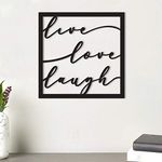 Art Street Live Love Laugh MDF Plaque Painted Cutout Ready to Hang Home Décor, Wall Décor, Wall Art,Decorative MDF Plaque for Home & Wall Decoration, Valentine Day Gift -Size 10 X 10 Inches (ASMDF23013)