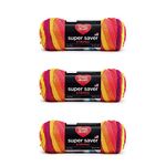 Red Heart Super Saver Fruity Stripe, 3 Pack of 5oz/142g-Acrylic-#4 Medium-236 Yards, Knitting/Crochet