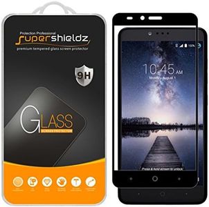 Supershieldz (2 Pack) for ZTE Max Duo LTE Tempered Glass Screen Protector, (Full Screen Coverage) Anti Scratch, Bubble Free (Black)