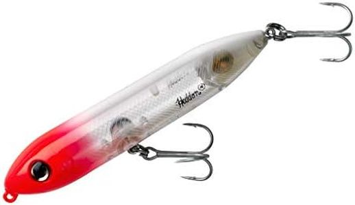 Heddon Super Spook Topwater Fishing Lure for Saltwater and Freshwater, White/Pink Silver Insert, Super Spook Jr (1/2 oz)