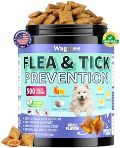 Flea and Tick Prevention for Dogs Chewables – 500 Crunchy & Creamy Tasty Chews, Natural Dog Flea and Tick Treatment Chewable, Oral Flea Chews Supplement for Dogs Puppies, All Breeds & Ages, Chicken