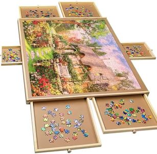 TALGIC Puzzle Board 1500 Pieces with 6 Drawers, Portable Jigsaw Puzzle Table for Adults and Kids 5-7
