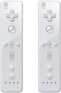 MOOGOLE Wii Remote Controller, Wii Controller 2 Pack, Wii Remotes 2 Pack, with Silicone Case and Wrist Strap, for Nintendo Wii/Wii U