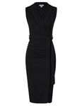 GRACE KARIN Ladies Wrap Black Dress Sleeveless Office Professinal Work Dress for Evening Party Cocktail Formal Occasion Black 12