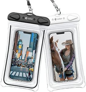 F-color Waterproof Phone Pouch - 2 Pack Phone Waterproof Pouch for iPhone 15 14 Pro Max Galaxy S24 Up to 7.2", IPX8 Waterproof Phone Case with Lanyard for Beach, Surfing, Snorkeling, Swimming