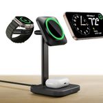 ESR for 3-in-1 Wireless Charging Station, [Certified] Apple Watch Charger & 15W MagSafe Charger Stand for iPhone, Wireless Charger for iPhone 17e/17/16/15/14/13/12 Series, AirPods 4/3/Pro, Black