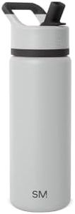 Simple Modern Kids Water Bottle with Straw Lid | Vacuum Insulated Stainless Steel Metal | Reusable Leak Proof BPA-Free Thermos for School | Summit Collection | 18oz, Ice Gray