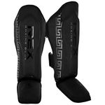 Rex Boxing Shin Guard for Kickboxing, Muay Thai, MMA Fighting and Training Pads, Leg Protector, Shin Protector, Shin Instep, Shin Guard, for Martial Arts, Sparring and Boxing (Matt Black, XL)