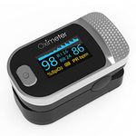 Pulse Oximeter Fingertip,4 In 1 Oximeter Perfusion Index,Respiratory Rate,Heart Rate Monitor,Oximeter Blood Oxygen Saturation Monitor,With OLED Screen and Alarm Function