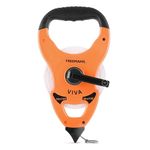 FREEMANS Viva Open Reel 30m:13mm Fibreglass Measuring tape - 30m/100ft With Unbreakable ABS case || Double Side Printing || Long and Durable Winding Handle For Easy Retraction and Steel End Hook