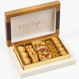 Eastanbul Baklava 8.8oz, Baklava Gift Box, Baklava Pastry, Middle Eastern Sweets Gift Box, Premium Gourmet Desserts, Baklava Pistachio & Cashew Rich Arabic & Turkish Baklava