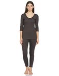 Amazon Brand - Symbol women's Casual Slim Thermal Set (SB-AW21-THSET_Dk Grey_S)