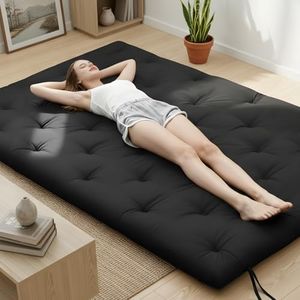 Syrinx Japanese Floor Futon Mattress King Size 80"x76", Foldable Lazy Floor Bed for Adults, Roll Up Lounger Tatami Sleeping Mat, Water Resistant Futon Tatami Mattresses for Home, Travel.