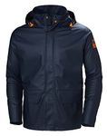 Helly Hansen Workwear Men's Gale Waterproof Rain Jacket, Navy, L