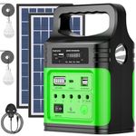 Upgrade-Vclpower 20000mAh DC Power Bank Station with Solar Panels, 12V/9V Output, Fast Charge Portable Power Station for Home, Emergency, Outdoor Camping Fishing
