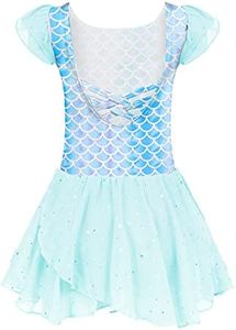 Arshiner Girls Ruffle Sleeve Ballet Dance Dress Crisscross Back Tutu Skirted Leotard
