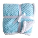 First Kick New Born Super Soft Baby Blanket Wrapper Sheet Cum Baby Blanket for Baby Boys, Baby Girls, Babies (100cm x 80cm, Sky Blue, Fleece, lightweight)