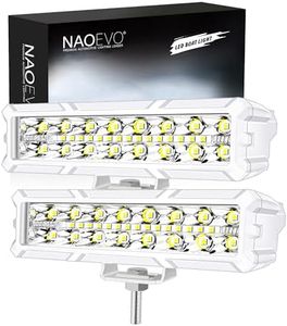 NAOEVO 6 Inch LED Boat Lights, Waterproof Marine LED Light Bar, 50W 4000LM Spot Flood Pontoon Dock Deck Lights, LED Pods Marine Lights for Boat Truck ATV UTV Golf Cart, 2-Pack (White)