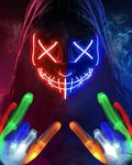 Halloween Mask LED Mask & Gloves in Multiple Light Modes, Purge Mask Purge Costume, Light up Scary Mask Gloves, Halloween Costumes for Men Adults Kids Boys, Anonymous Neon Mask Halloween Gifts