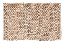 THE BEER VALLEY Jute Cotton Rug 2x3' Natural, Hand Woven Farmhouse Style for Living, Kitchen, Entryway, Reversible