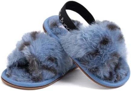 Macouba Little Bundles Boy Baby Slippers 0-6 Months | Blue fuzzy slippers for Boy - Blue Leopard print slippers, Baby booties | Cozy, House Slippers for baby | 0-6M