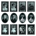 6 Pack Halloween Decoration 3D Changing Face Moving Gothic Horror Picture Frames Portrait, Waterproof, 40pcs Self Adhesive Dots, Spooky Halloween Wall Decor For Haunted Mansion Castle Masquerade Party