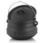 BBQ Toro cast iron Potjie | Cast iron witch pot | 6 litres without feet | Dutch oven | Couldron cookware | Preseasoned African Potjie | Fire pot with lid | Braising Dutch oven | Camping pot