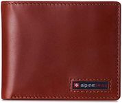 Alpine Swiss Men’s Spencer RFID Leather Wallet – Bifold with Flip ID, Divided Bill Section & Gift Box Glossy Nappa Tan