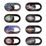 Laptop Camera Cover Slide 8 Pack Space Photos, Webcam Cover Slide Phone Camera Cover, Ultra-Thin Computer Camera Cover Slide Blocker Slider Fits iPhone MacBook Laptop, Desktop, PC, Tablet