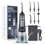 INSMART Water Flosser for Teeth Cordless, 300ML Electric Dental Flosser 4 Modes & 6 Jet Tips for Oral Care, Rechargeable Floss DIY Mode IPX7 Waterproof, Portable Oral Irrigator for Travel and Home