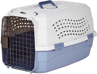 Amazon Basics Hard-Sided Cat Carrier, Two-Door Top-Load, Blue, 58cm