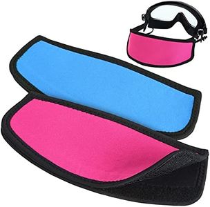 Skylety 2 Pcs Mask Strap Cover Diving Swimming Mask Strap with Hook and Loop Fastener Hair Protector Wrap for Dive and Snorkel Masks Water Sports, Pink and Blue