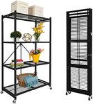 Origami Storage Shelves on Wheels, Steel Shelving, Heavy Duty Garage Storage & Organization, Closet Organizer, Utility Shelf, Pantry Organization and Storage Shelves for Storage
