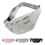 Gadom Bumbag Waist Bag, Waterproof Running Waist Fanny Pack for Men Women, Adjustable Belt Waist Packs for Outdoors, Sport, Hiking, Travel (Grey)