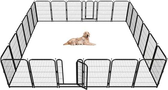 Petorldog Metal Dog Playpen, 45" Inch Height 24 Panels, Ideal Dog Fence for Large/Medium/Small Dogs Indoor & Outdoor Bliss, Perfect Dog Pen for Camping, Yard and RV | Black-Silver