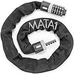 Mata1 Bike Chain Lock, Anti-Theft w/ 5-Digit Combination Code, Heavy-Duty Digital Cable Lock for Bicycles, Scooters & Kids Strollers, Resettable Bike Lock, 1m / 3.5ft