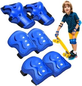 banana bike Rollerblade Pads for Kids - Knee Pads, Elbow Pads, Wrist Guards - Knee Pads for Kids - Protective Gear for Outdoor Extreme Sports Activities (Blue)