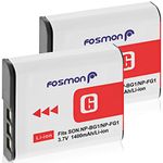 Fosmon 3.7V 1400mAh (Fully Decoded) for NP-FG1 / NP-BG1 Replacement Li-ion Battery (2 Pack), Design for Sony Cyber-Shot Cameras W Series and more