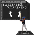ciclvx Baseball Mats for Hitting,Baseball Sliding mat 23.6 x 35.4 Inch and Softball Batter Stance Training Mat for Kids to Improve Posture(Black)