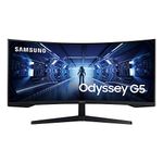 Samsung 34" Odyssey G5 Gaming Monitor - UWQHD 165Hz HDR AMD FreeSync (2020) (LC34G55TWWNXZA) [Canada Version]", black