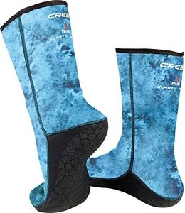 Cressi Unisex Camouflage Antislip Neoprene Socks, Camo Blue, Large US