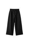 Alan Jones Clothing Solid Cotton Wide Legs Girls Trackpant (Black_15-16 Years)