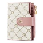 Wallets for Women PVC Leather Credit Card Holder Large Capacity Multi Card Organizer (Pink×White, Style-2)