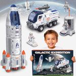 BLOONSY Rocket Ship Toys for Kids | Rocketship Space Shuttle Toys Model with Astronaut Figures | Space Toys for Kids 3 5 7 8 Years Old