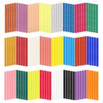 120pcs Mini Size Glue Sticks, Gartful 24 Colors Melt Hot Glue Sticks, Multipurpose for Art Craft Project, General Repair, Bonding, Sealing, 60pcs Colored + 60pcs Glitter(0.28" x 3.9")